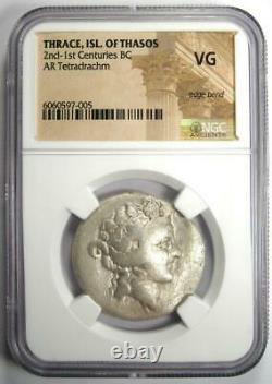 Thrace Thasos AR Tetradrachm Silver Greek Coin (100 BC) Certified NGC VG