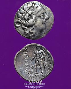 Thrace Thasos, silver Tetradrachm 148 BC. Dionysos, Heracles. 29 mm 16.7 gm