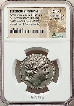 138-129 Bc Seleucid Kingdom Antiochus VII Ar Tetradrachm Argent Ngc Choice Xf