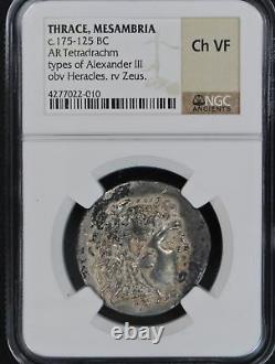 175-125 Av. J.-c. Greek Coin Thracealexander III Tetradrachm Mesambria Ngc Ancien Coin