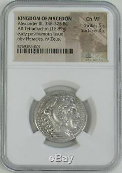 336 323 Bc Argent Macedon Tetradrachm Alexander III Coin Ngc Choix Très Fin