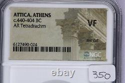 440-404 Bc Ancient Attica Owl Athènes Ar Tetrachm Ngc Vf B-1