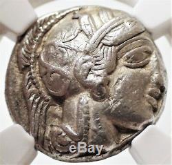 440-404 Bc Athènes Antique Grèce Antique Assermentée Argent Grec Owl Coin Ngc