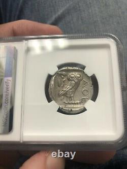 440-404 Bc Attica, Athens Ar Tetradrachm Owl Silver Coin Ngc Graded Choice Au
