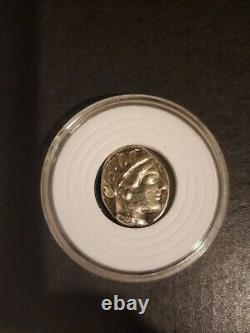 440-404 avant J.-C. Pièce de monnaie grecque antique Athéna et chouette, tétradrachme plaqué argent de 20mm