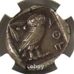 450-404 Bc Argent Attique Athènes Tetradrachme Athéna/ Owl Coin Ngc Choix Xf 5/4