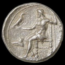 ALEXANDRE le GRAND Tétradrachme. TÊTE DE SANGLIER, Héraclès / Zeus. Pièce de monnaie grecque ancienne.