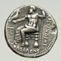 Alexander III Le Grand 325bc Argent Ancien Macédonien Grec Coin Zeus I93627