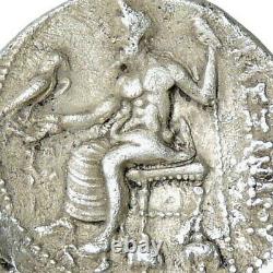 Alexander La Grande Vie Tétradrachme Tyre Pièce D'argent Antique Herakles Zeus