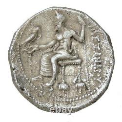 Alexander La Grande Vie Tétradrachme Tyre Pièce D'argent Antique Herakles Zeus