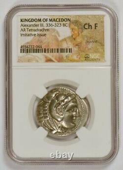 Alexander The Great Ancient Coin, Tetradrachm, Macedon, 336-323 Av. J.-c., Ngc Chf