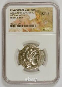 Alexander The Great Ancient Coin, Tetradrachm, Macedon, 336-323 Av. J.-c., Ngc Chf