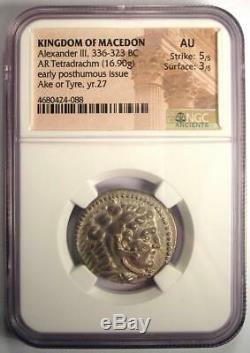 Alexandre Le Grand Ar Tetradrachm Coin 336-323 Bc Certifié Ngc Au De Nice