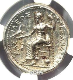 Alexandre Le Grand Ar Tetradrachm Coin 336-323 Bc Certifié Ngc Au Rare