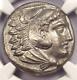 Alexandre Le Grand Ar Tetradrachm Coin 336-323 Bc Certifié Ngc Choix Au