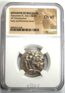 Alexandre Le Grand III Ar Tetradrachm Coin 336-323 Bc Certifié Ngc Choix Vf