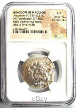 Alexandre Le Grand III Ar Tetradrachm Silver Coin 336-323 Bc Certifié Ngc Au
