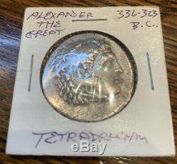 Alexandre Le Grand Tetradrachm 336-323 Bc Vf Rare Ancienne Pièce De Monnaie Livraison Gratuite