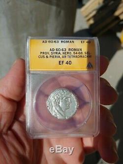 Anacs Romain Nero Syrie Tetradrachm 61 Argent Ad Belle Coin