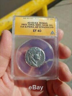 Anacs Romain Nero Syrie Tetradrachm 61 Argent Ad Belle Coin