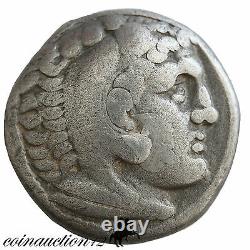 Ancien Grec Alexandre Le Grand Tétradrachme D'argent Amphipolis Mint