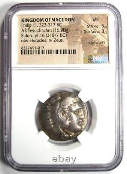 Ancien Macedon Philip III Ar Tetradrachm Coin 323-317 Bc Certified Ngc Vf