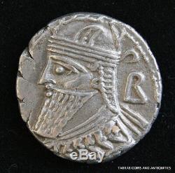 Ancien Parthe Royaume Vologases IV 147-191 A. D. Tétradrachme D'argent Choix