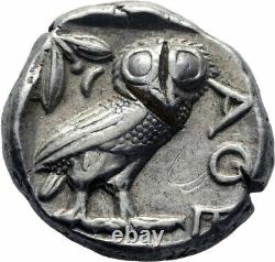 Ancienne Pièce Grecque Silver Tetradrachm Attica Athens Owl C. 430-420 Bc