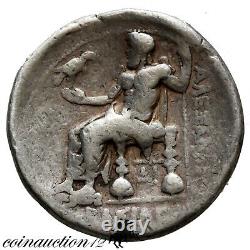 Ancienne pièce de monnaie grecque en argent tétradrachme d'Alexandre le Grand en Asie Mineure méridionale.