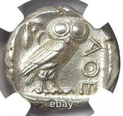 Ancient Athènes Grèce Athéna Owl Tetradrachm Coin (440-404 Av. J.-c.) Ngc Au