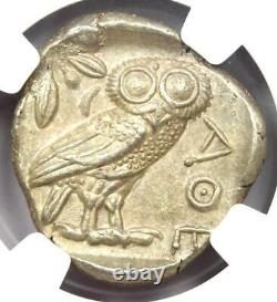 Ancient Athènes Grèce Athena Owl Tetradrachm Coin (440-404 Av. J.-c.) Ngc Choice Au
