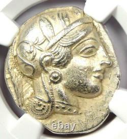 Ancient Athènes Grèce Athena Owl Tetradrachm Coin (440-404 Av. J.-c.) Ngc Choice Au