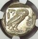 Ancient Athènes Grèce Athéna Owl Tetradrachm Coin (440-404 Av. J.-c.) Ngc Ms (unc)