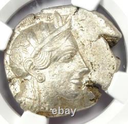 Ancient Athènes Grèce Athéna Owl Tetradrachme Argent Coin (440-404 Av. J.-c.) Ngc Au