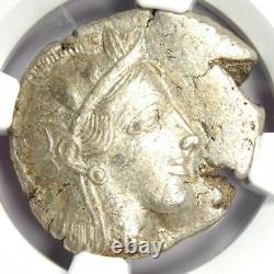Ancient Athènes Grèce Athéna Owl Tetradrachme Argent Coin (440-404 Av. J.-c.) Ngc Au