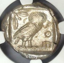 Ancient Athènes Grèce Athéna Owl Tetradrachme Argent Coin (440-404 Av. J.-c.) Ngc Xf