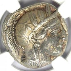 Ancient Athènes Grèce Athena Owl Tetradrachme Argent Coin 440 Bc Ngc Choice Vf