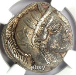 Ancient Athènes Grèce Athena Owl Tetradrachme Argent Coin 440 Bc Ngc Choice Vf