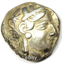 Ancient Egypt Athena Owl Tetradrachm Argent Coin (400 Av. J.-c.) Vf (très Beau)