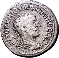 Antioche, Séleucie et Piérie. Tétradrachme de Philippe Ier, pièce romaine en argent de l'an 247 après J.-C. avec certificat d'authenticité (COA)