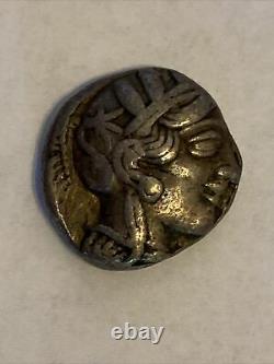 Antique Athènes Grèce Athena Owl Tetradrachm Ar Silver Coin 440-404 Bc Ch Vf