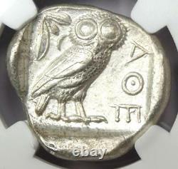 Antique Athènes Grèce Athena Owl Tetradrachm Coin (440-404 Av. J.-c.) Ngc Au