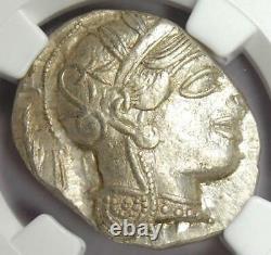 Antique Athènes Grèce Athena Owl Tetradrachm Coin (440-404 Av. J.-c.) Ngc Choice Au