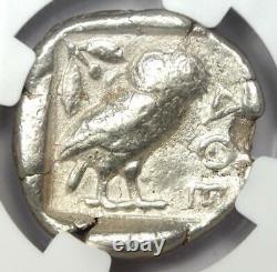 Antique Athènes Grèce Athena Owl Tetradrachm Coin (440-404 Av. J.-c.) Ngc Choice Fine