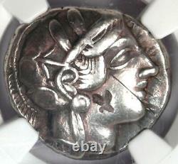 Antique Athènes Grèce Athena Owl Tetradrachm Coin (440-404 Av. J.-c.) Ngc Vf, Test Cut