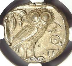 Antique Athènes Grèce Athena Owl Tetradrachm Coin 440-404 Bc Certifié Ngc Au