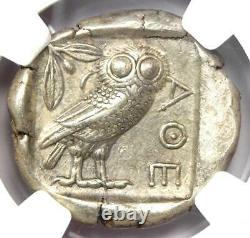 Antique Athènes Grèce Athena Owl Tetradrachm Coin 440-404 Bc Ngc Ch Xf, Test Cut
