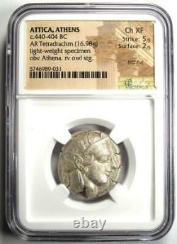 Antique Athènes Grèce Athena Owl Tetradrachm Coin 440-404 Bc Ngc Ch Xf, Test Cut