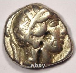 Antique Athènes Grèce Athena Owl Tetradrachm Coin (454-404 Av. J.-c.) Vf Condition