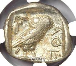 Antique Athènes Grèce Athena Owl Tetradrachm Silver Coin (440-404 Av. J.-c.) Ngc Au